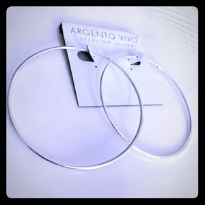 Argento Vivo Large Endless Hoop Earrings Silver